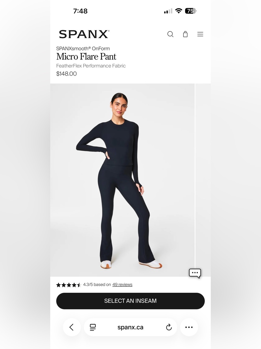 NWT SPANX Micro Flare Pant – Black